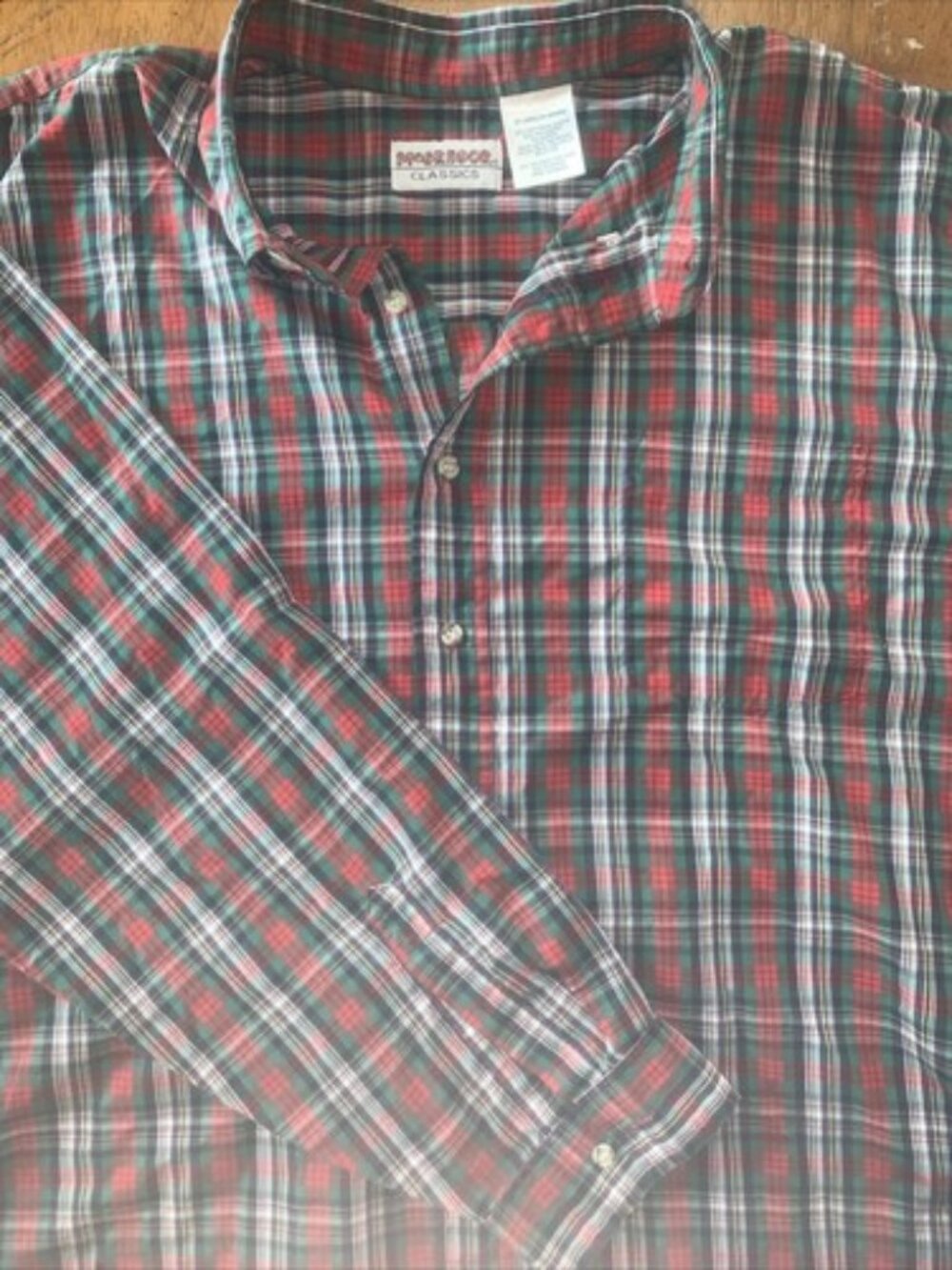 Vintage McGREGOR CLASSICS 2XL Red Green Plaid Button Up Long Sleeve Men’s